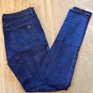 Rag & Bone High Rise Skinny Dark Wash Coated Mae Jeans 28